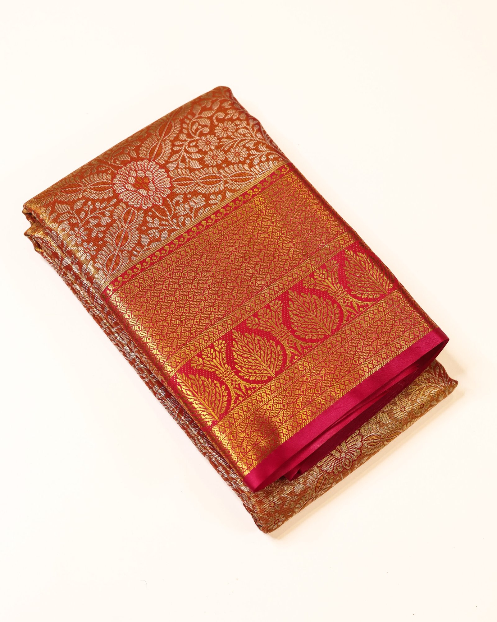 Copper Gold Tissue Brocade Saree