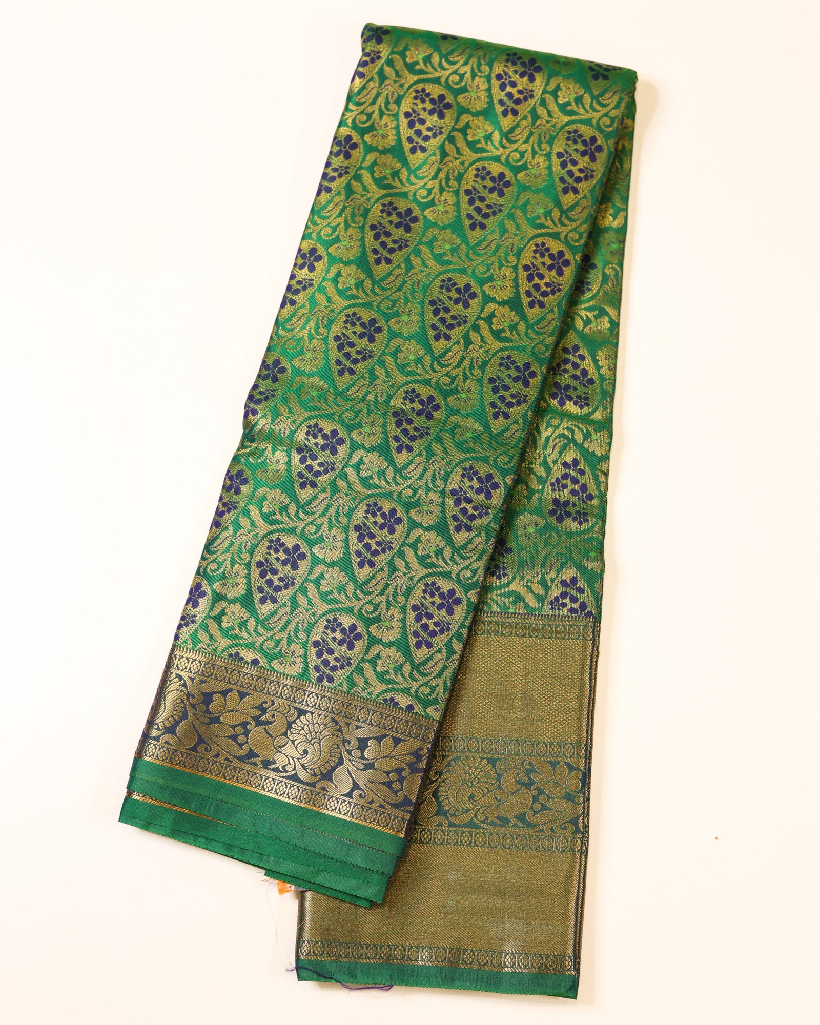 Emerald Green Silk Brocade - Image 2
