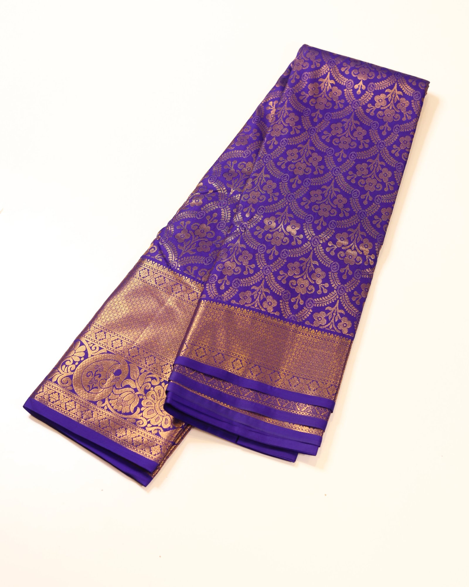 Royal Purple Brocade Saree - Image 2