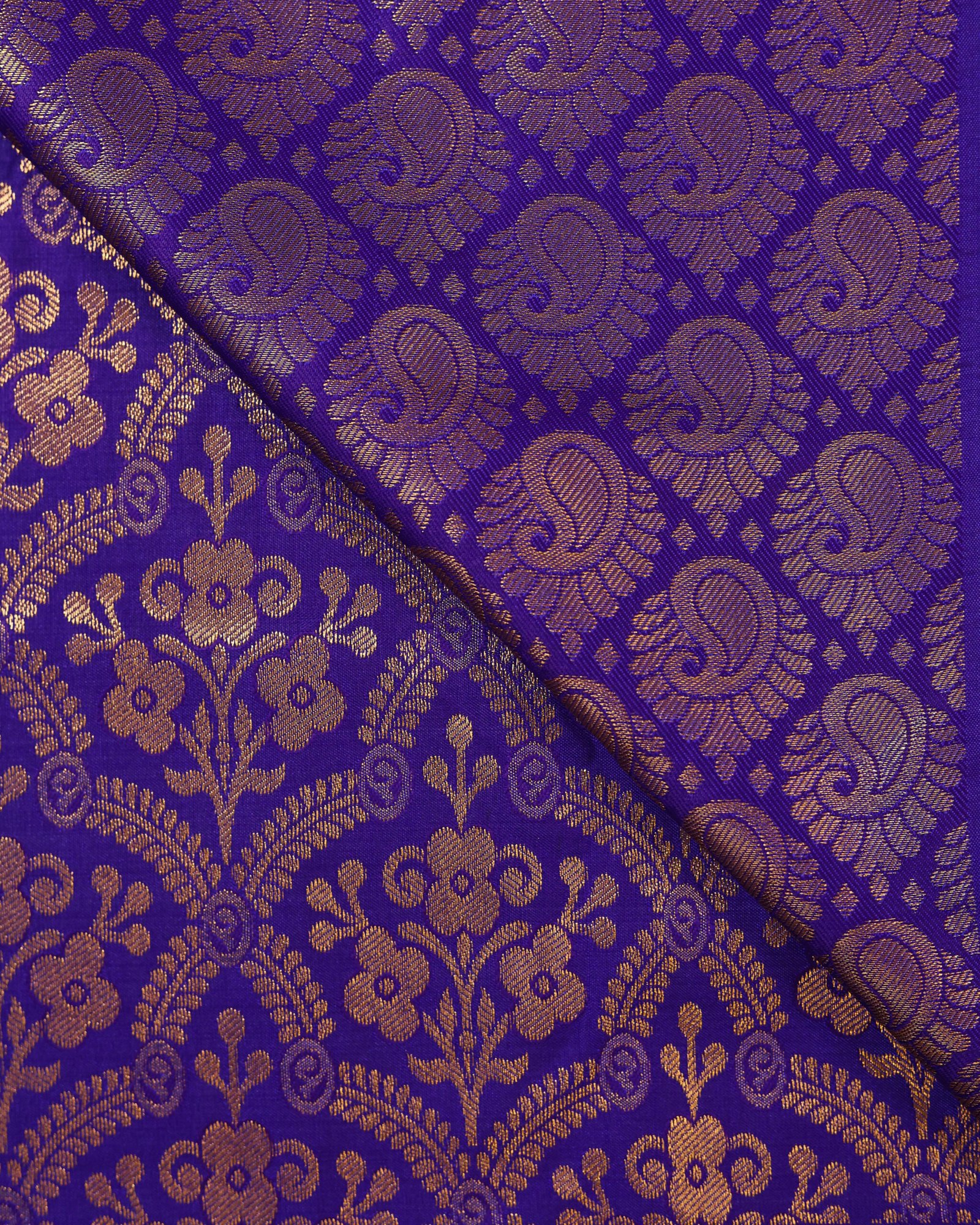 Royal Purple Brocade Saree - Image 3