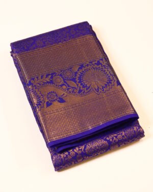 Royal Blue Brocade Saree