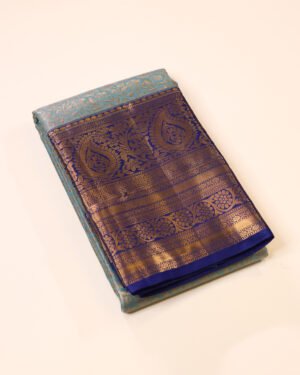 Ice Blue Tissue Brocade