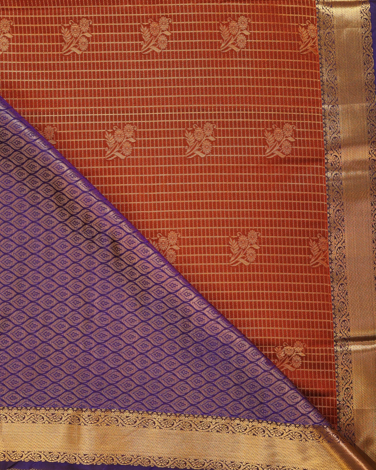 Copper Brown Soft Silk Saree - Image 2