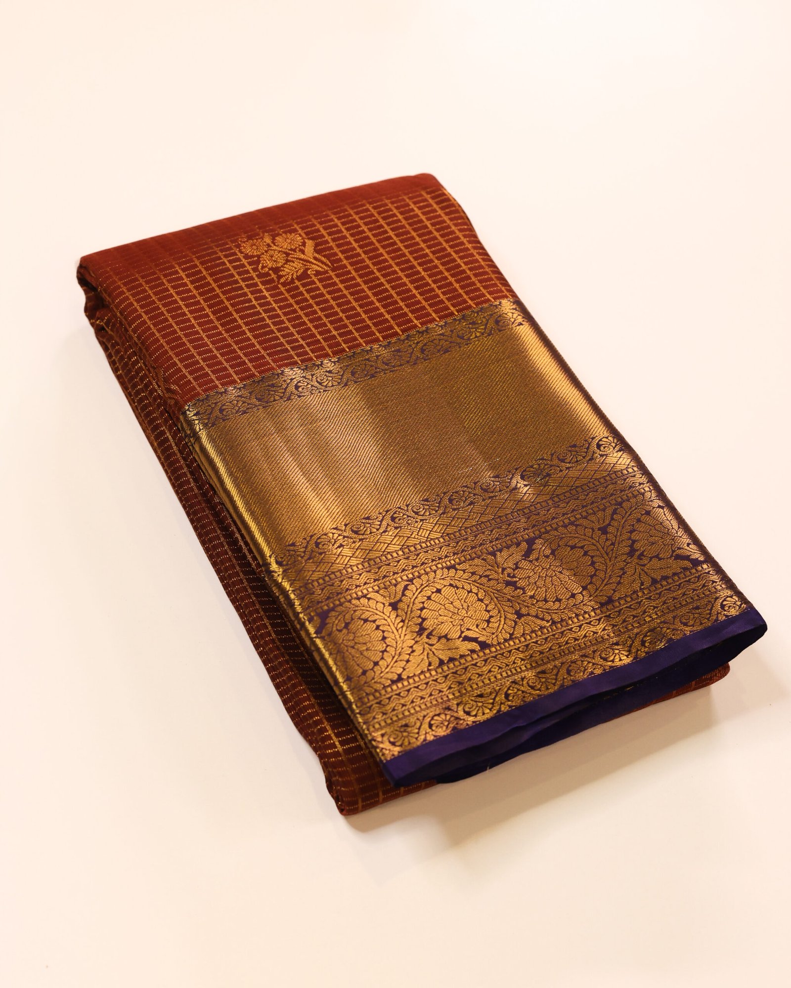 Copper Brown Soft Silk Saree