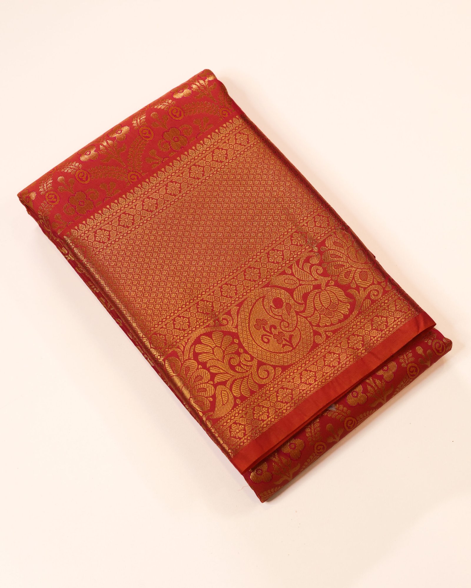 Scarlet Red Brocade Saree