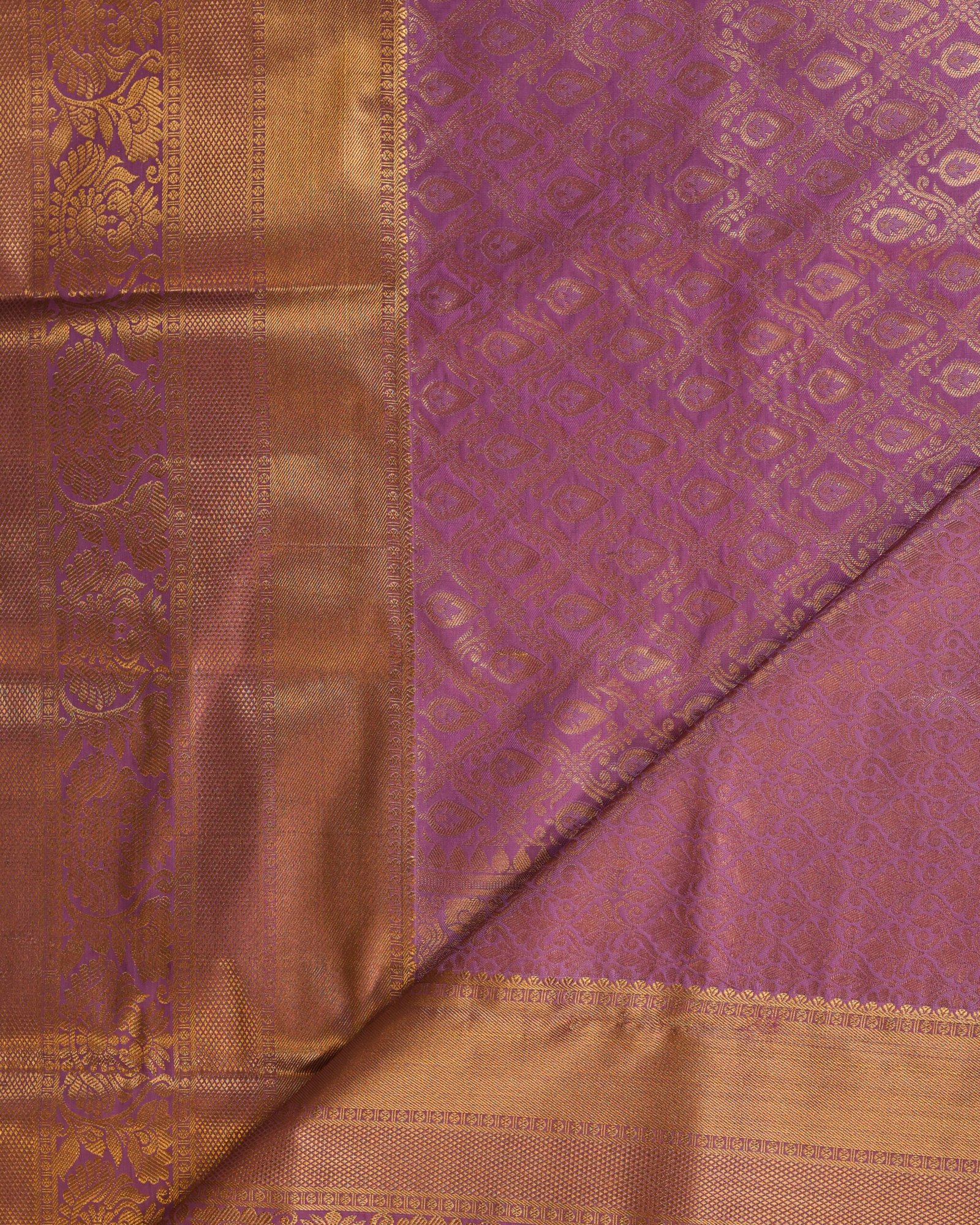 Royal Purple Brocade Saree - Image 3