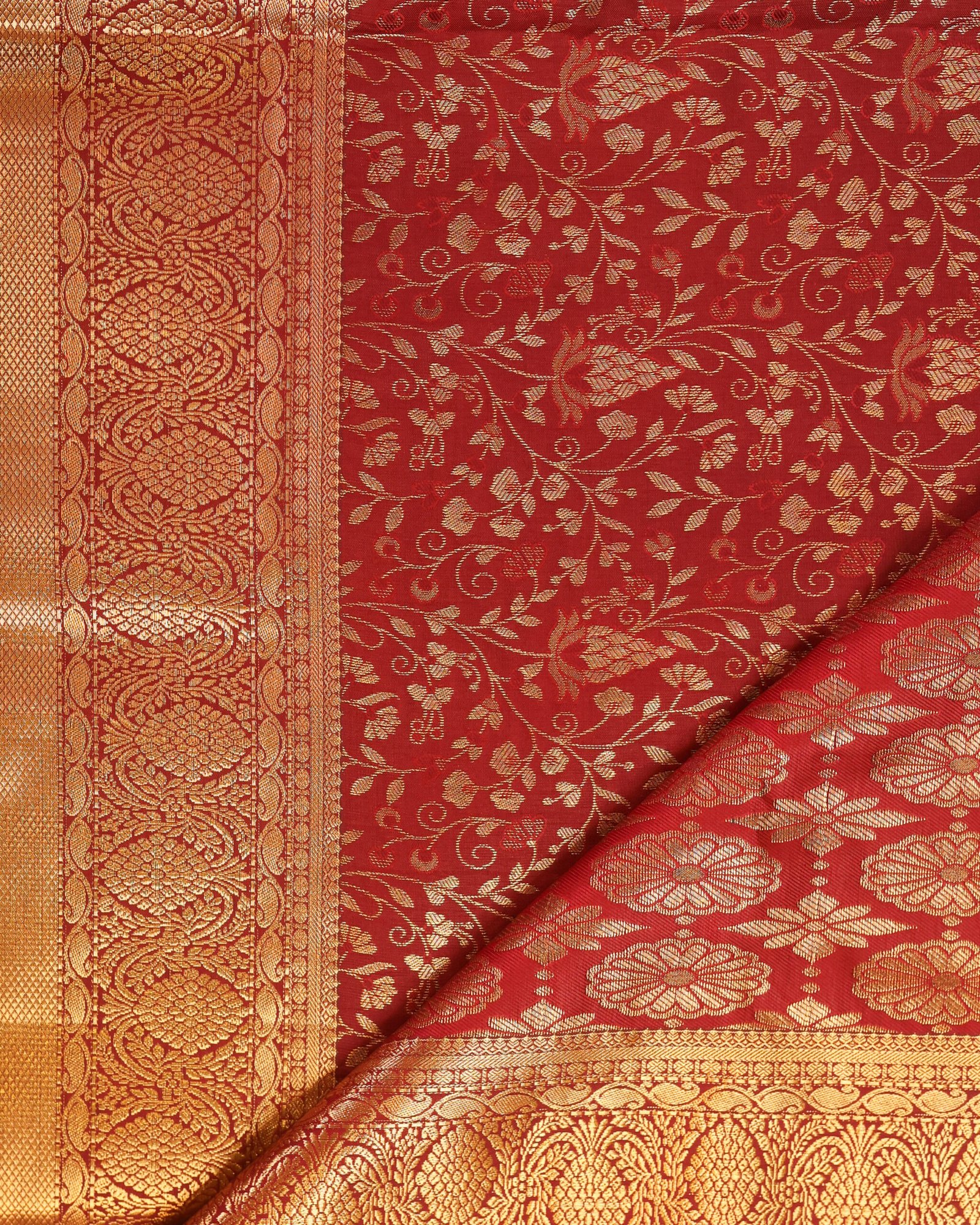 Rich Maroon Brocade Saree - Image 2