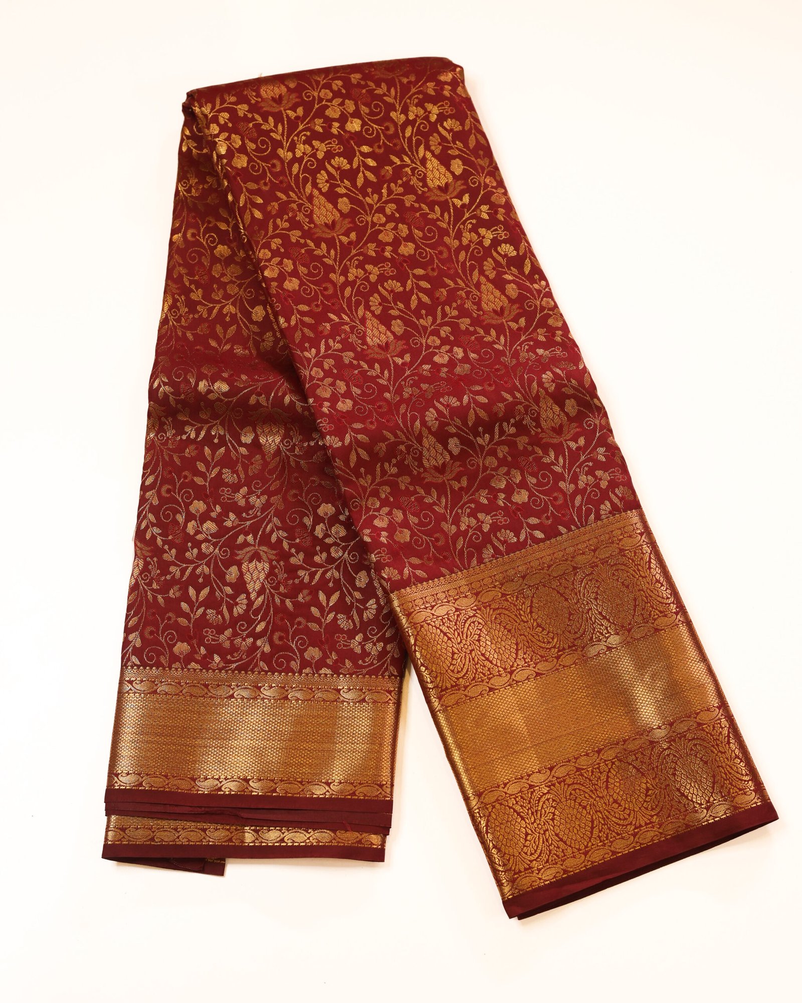Rich Maroon Brocade Saree - Image 3