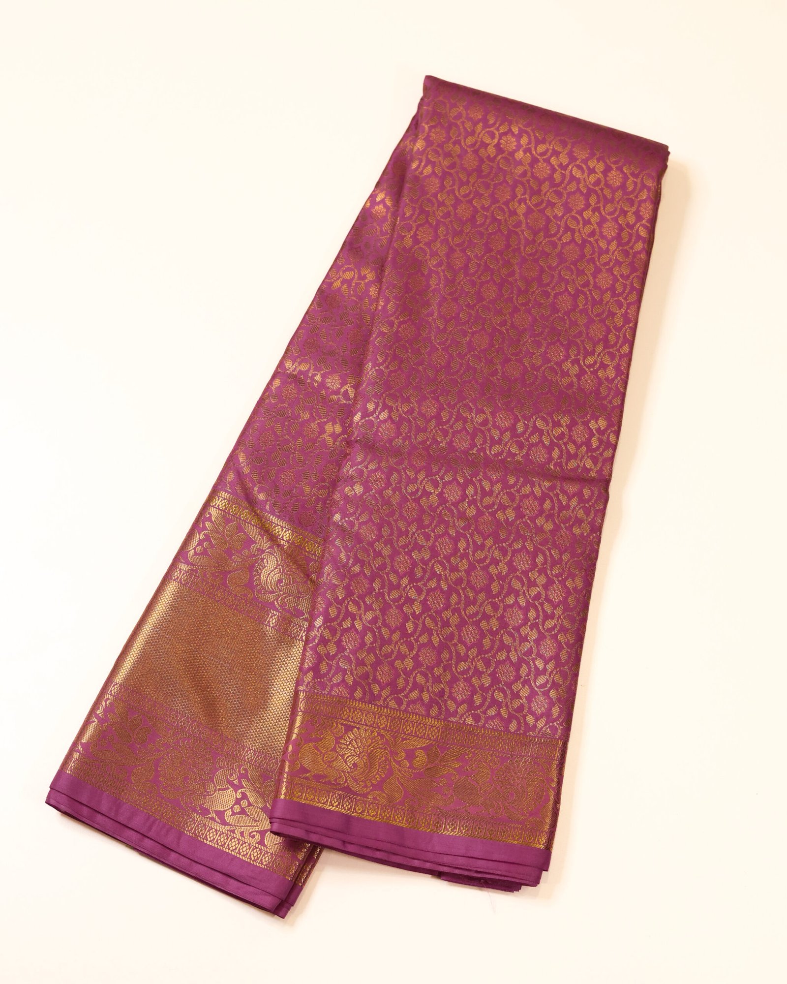 Magenta Pink Brocade Saree - Image 2