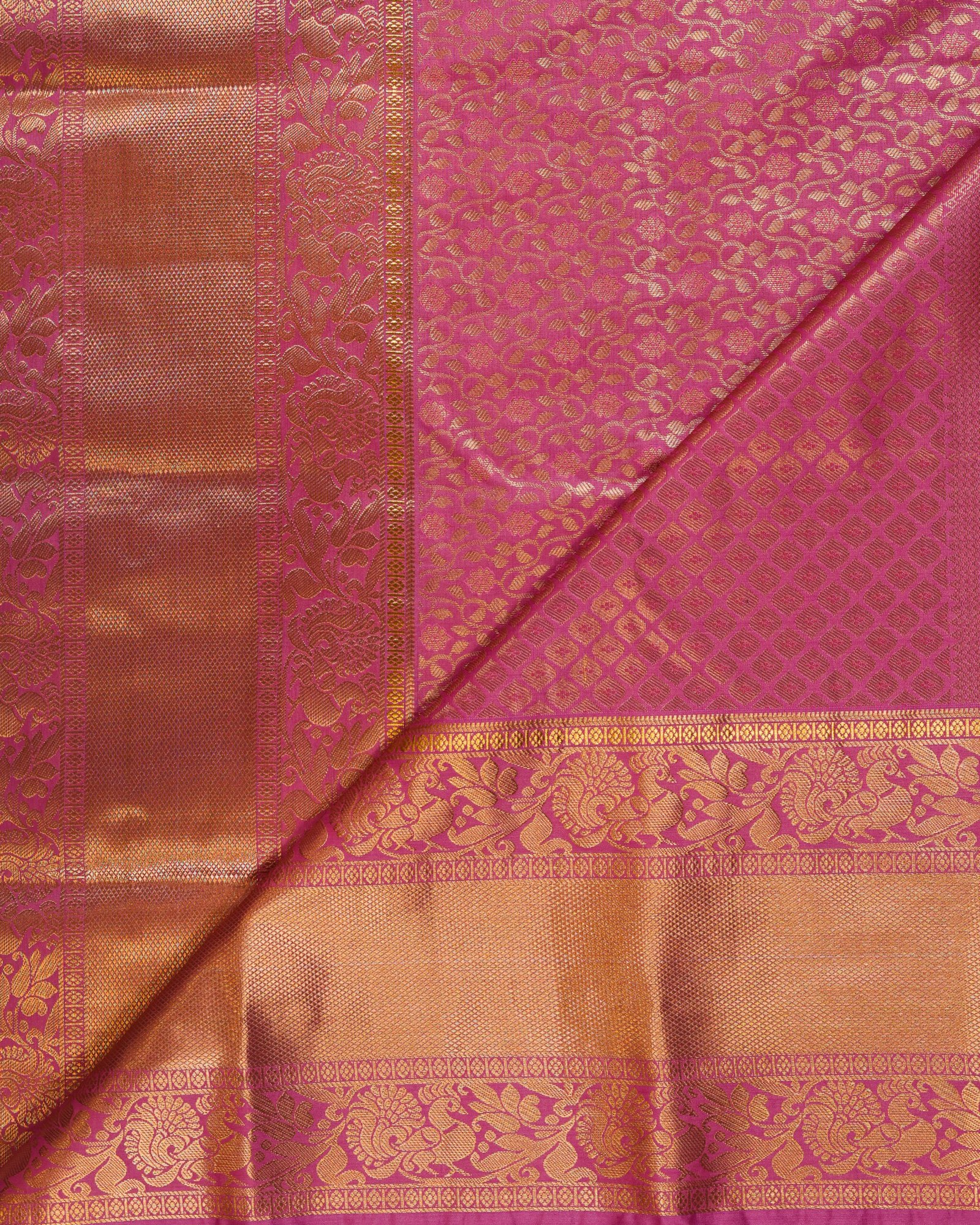 Magenta Pink Brocade Saree - Image 3