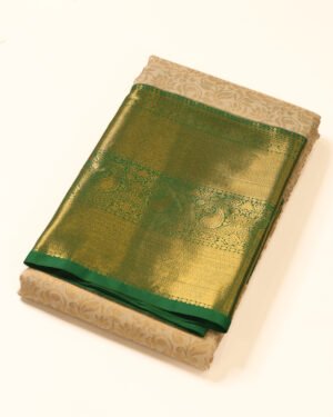 Ivory Cream Tissue Brocade Saree