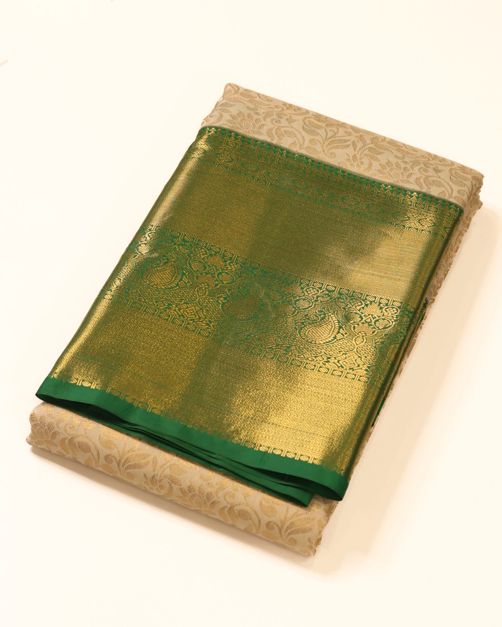Ivory Cream Tissue Brocade Saree