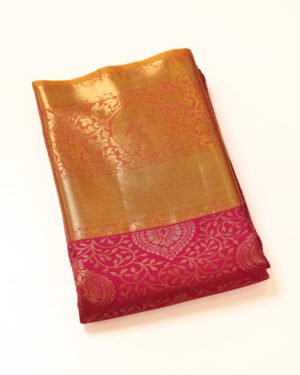 Rani Pink Brocade Saree