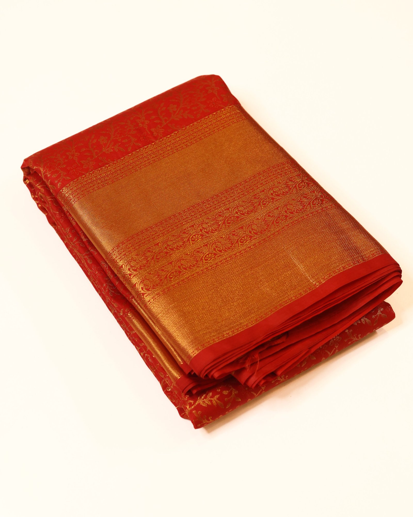 Rich Red Semi Kanchipuram Brocade Saree