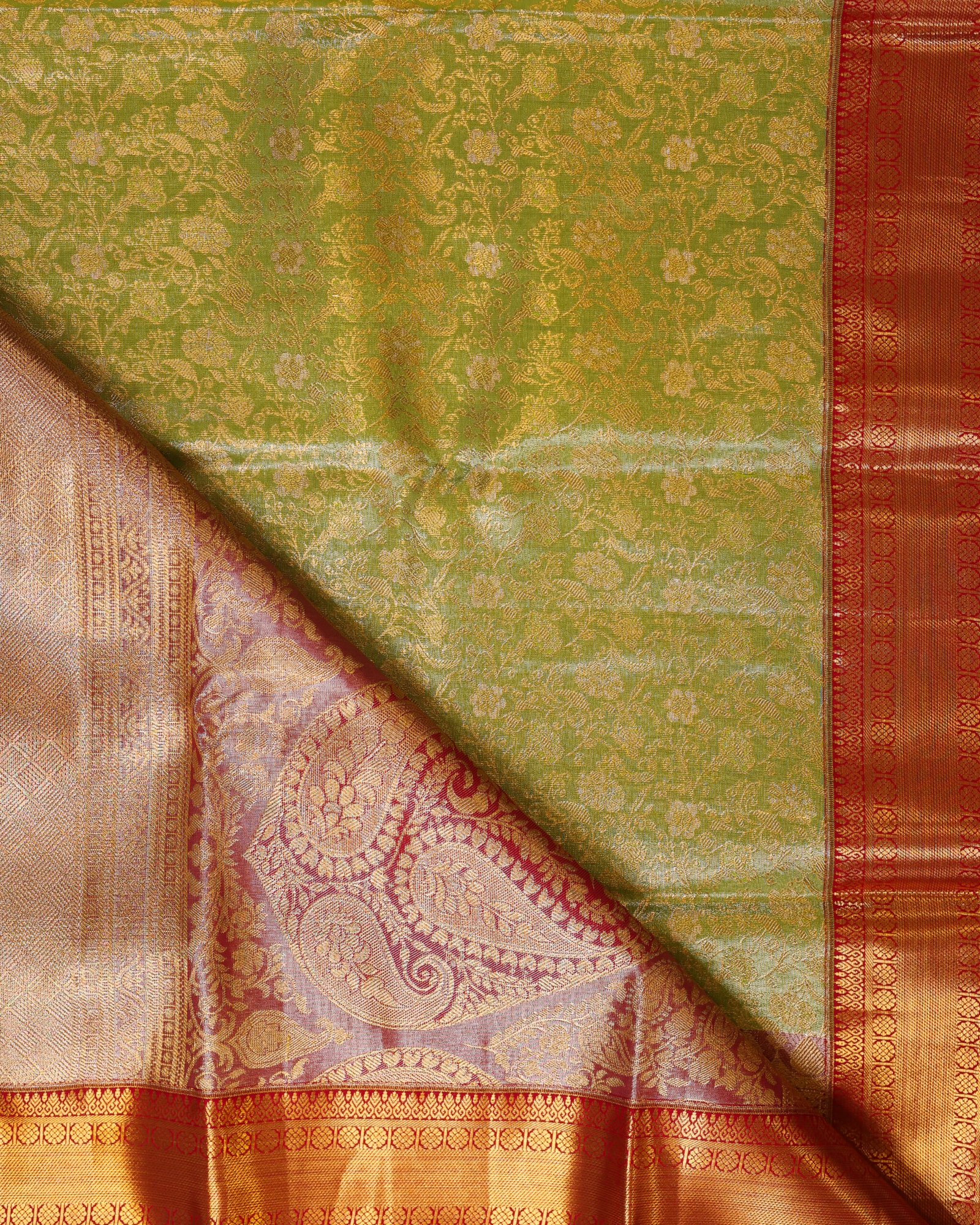 Sage Green Tissue Brocade - Image 2