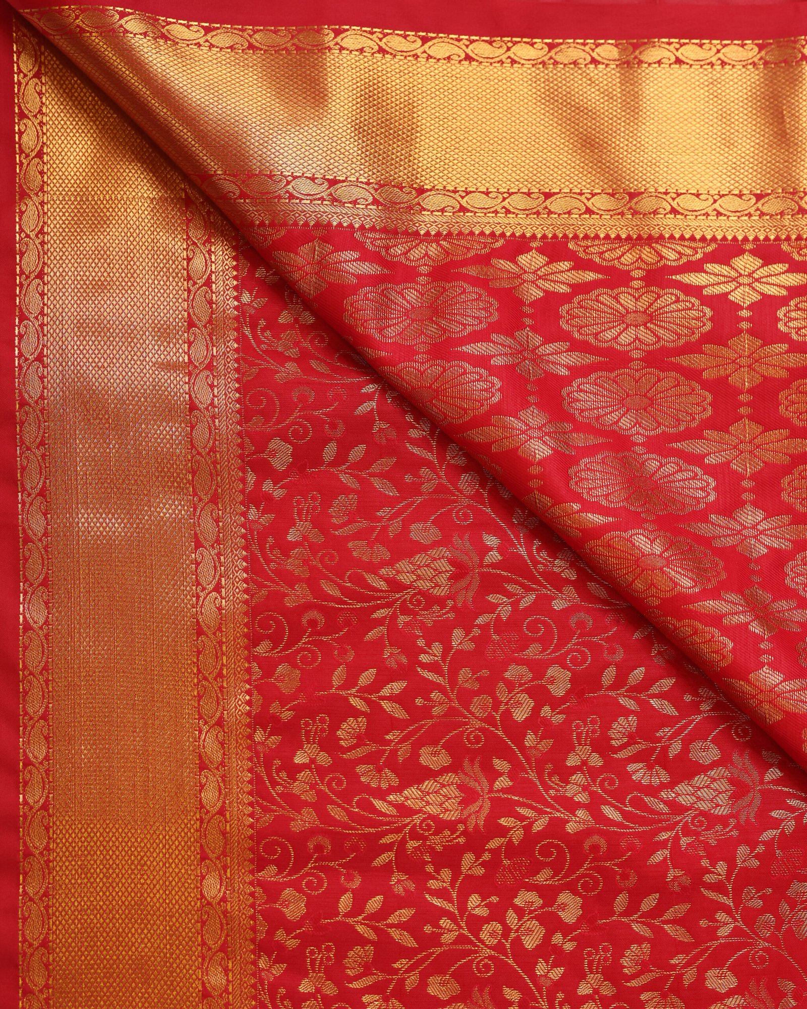 Ruby Red Tissue Brocade - Image 2