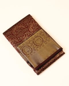 Deep Maroon Semi Brocade Saree