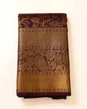 Deep Wine Purple Designer Brocade Saree