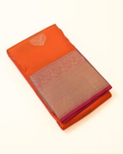 Vibrant Orange Pure Soft Silk Saree