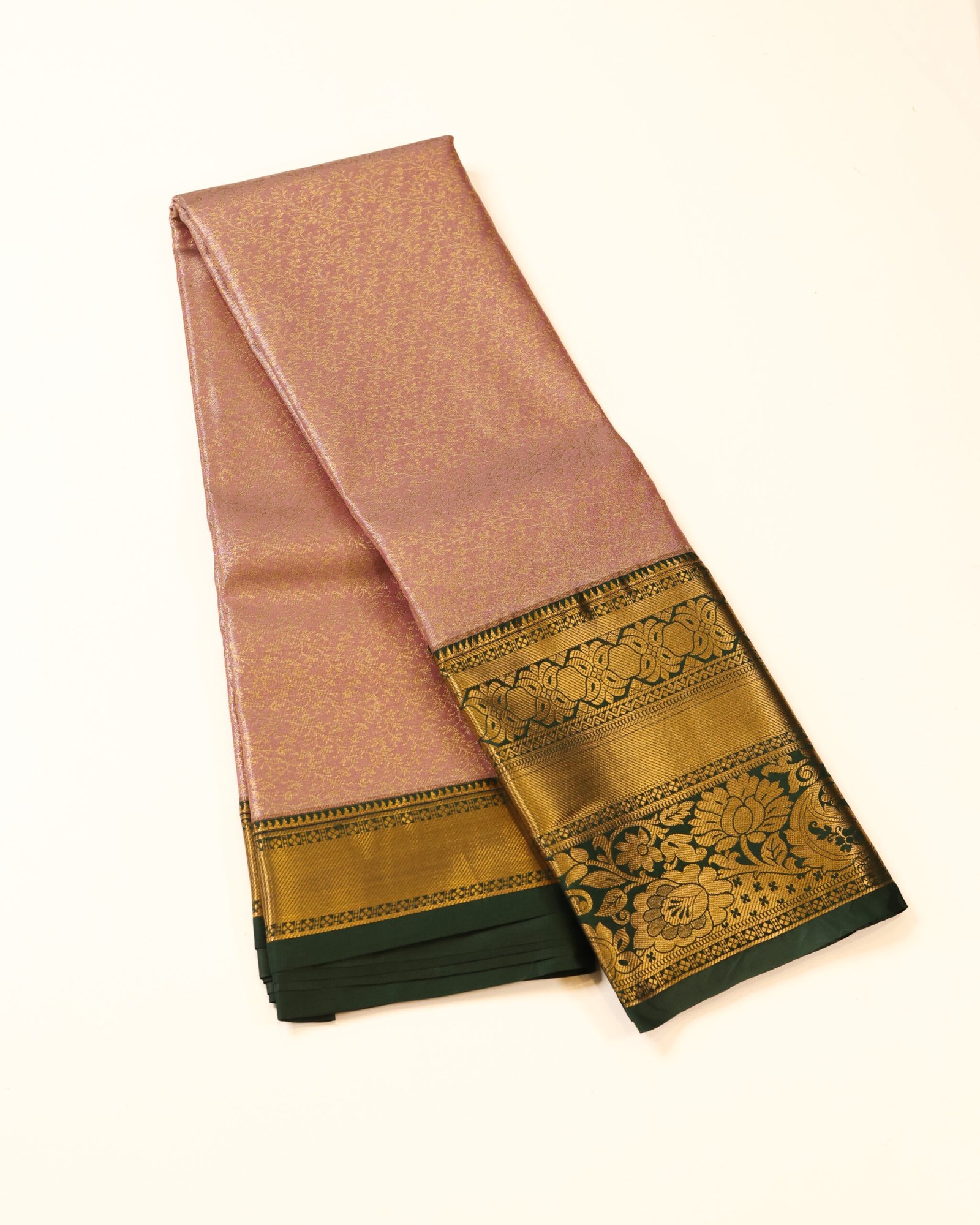 Pastel Pink Tissue Brocade Saree - Image 2