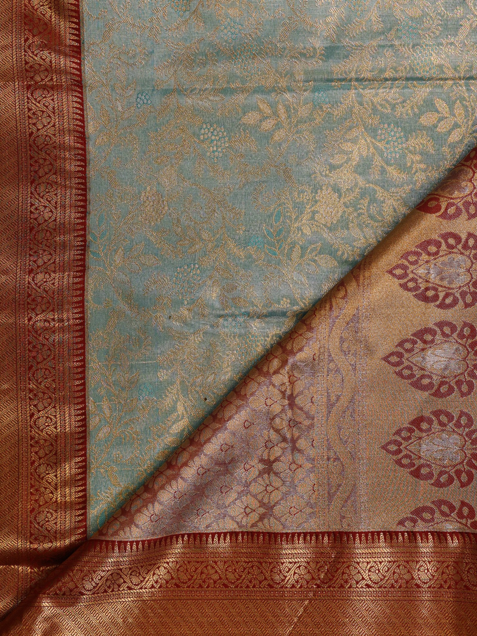 Sky Blue Brocade Tissue - Image 3