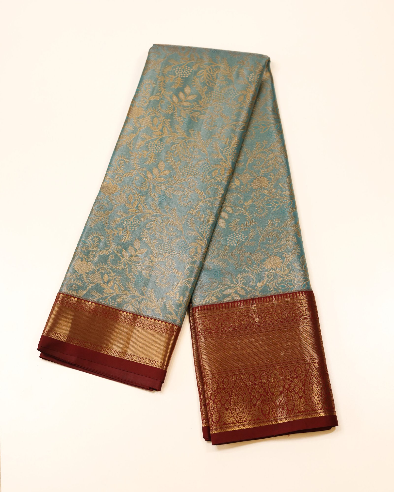 Sky Blue Brocade Tissue - Image 2