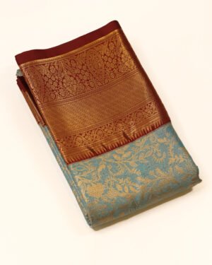 Sky Blue Brocade Tissue
