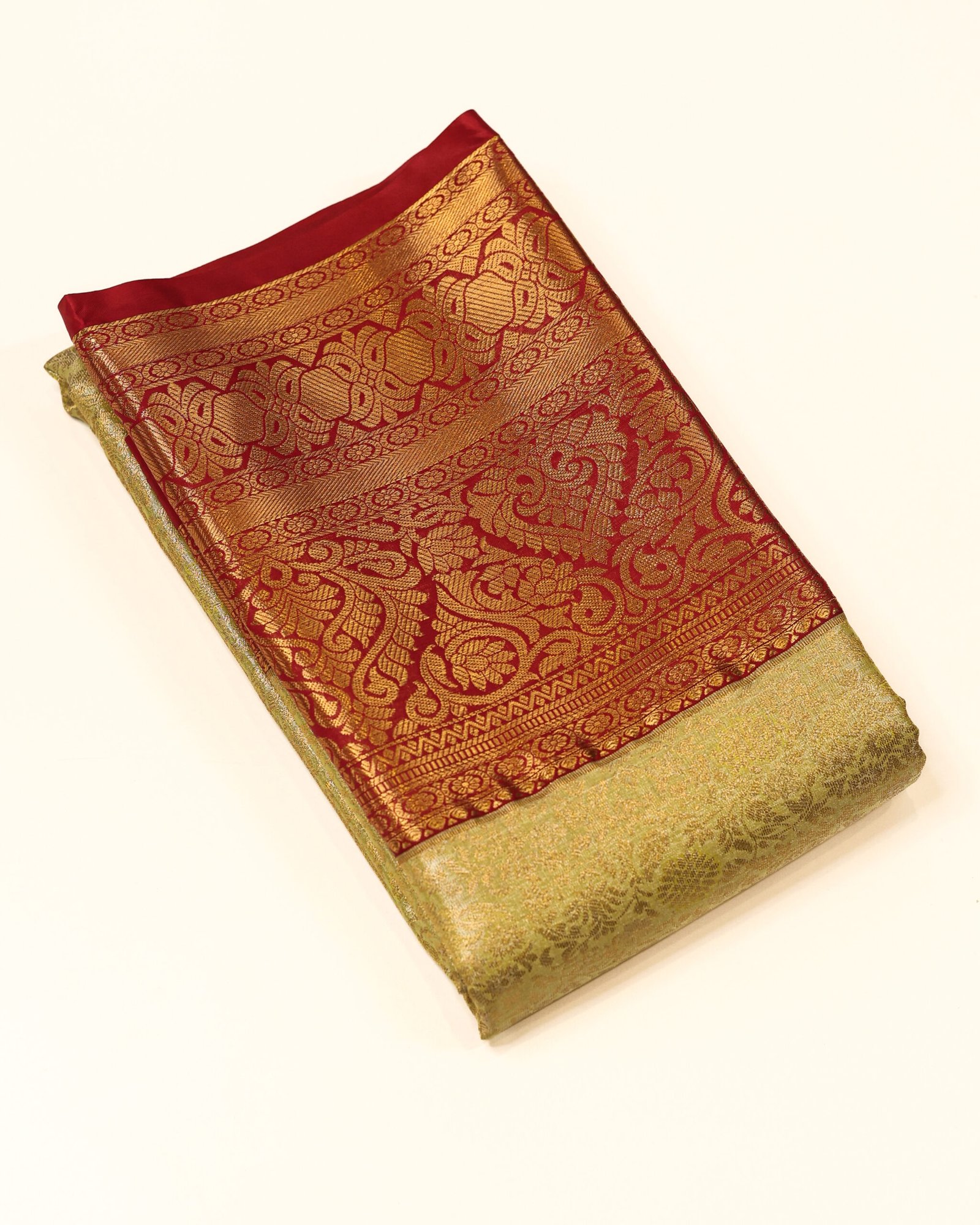 Gold & Red Brocade Tissue