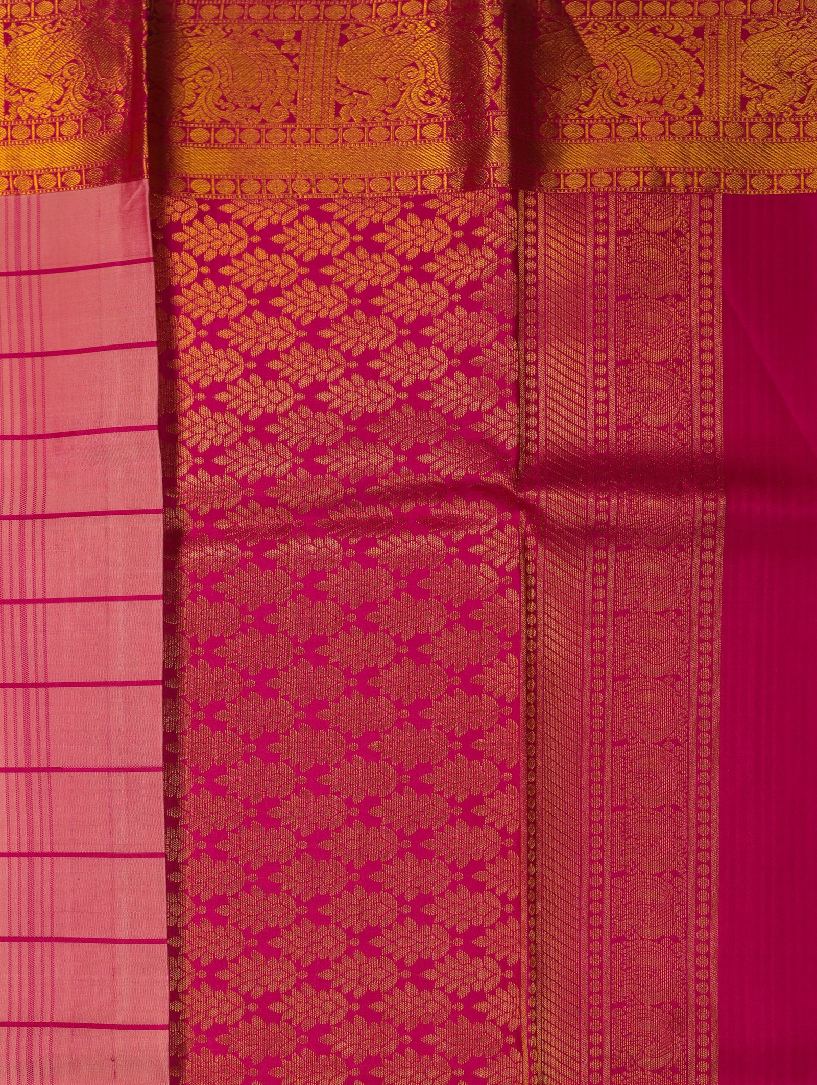 Golden Peach Pure Kanchipuram Saree - Image 2