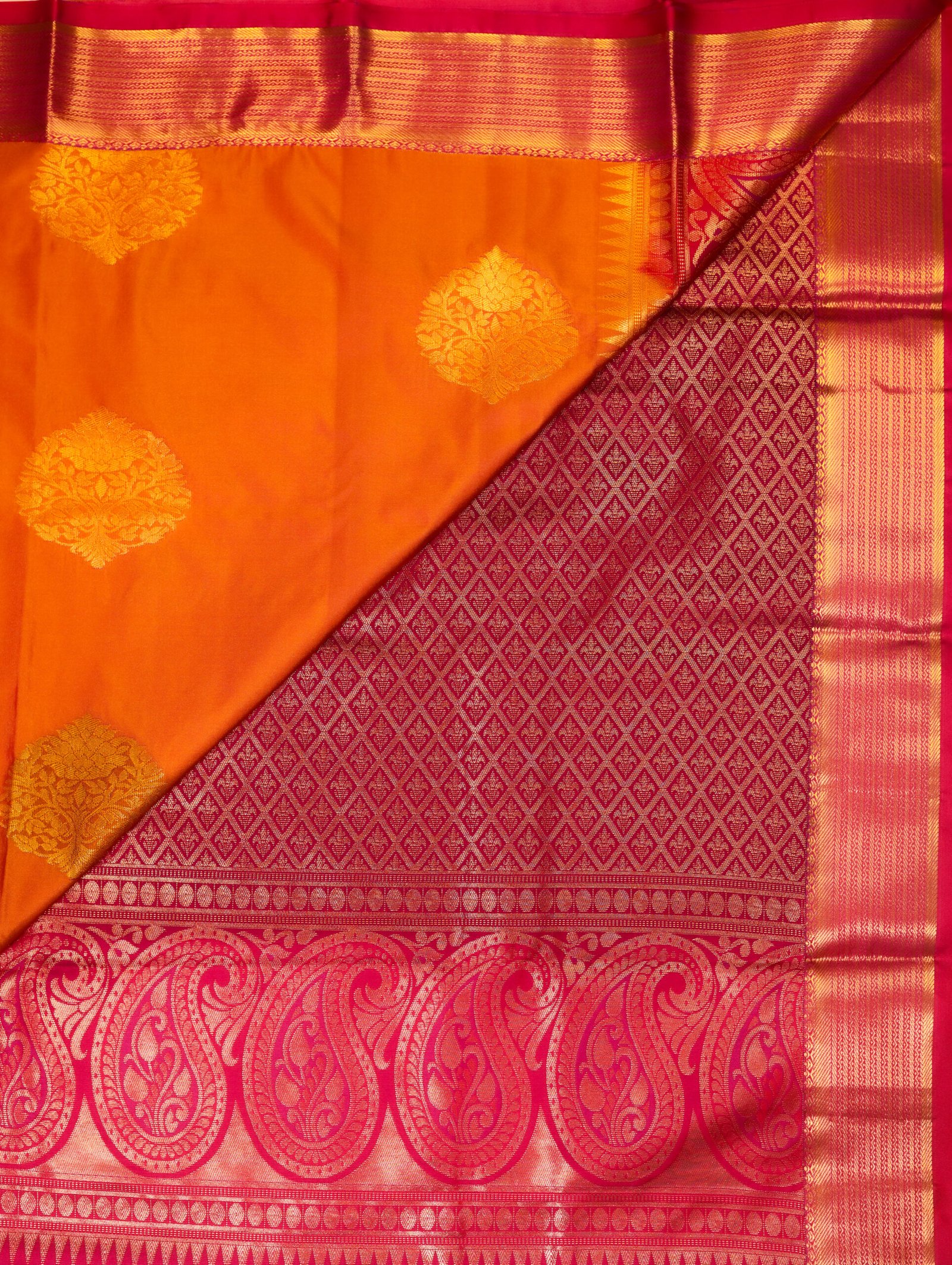 Mustard Gold Semi Soft Silk Saree - Image 2