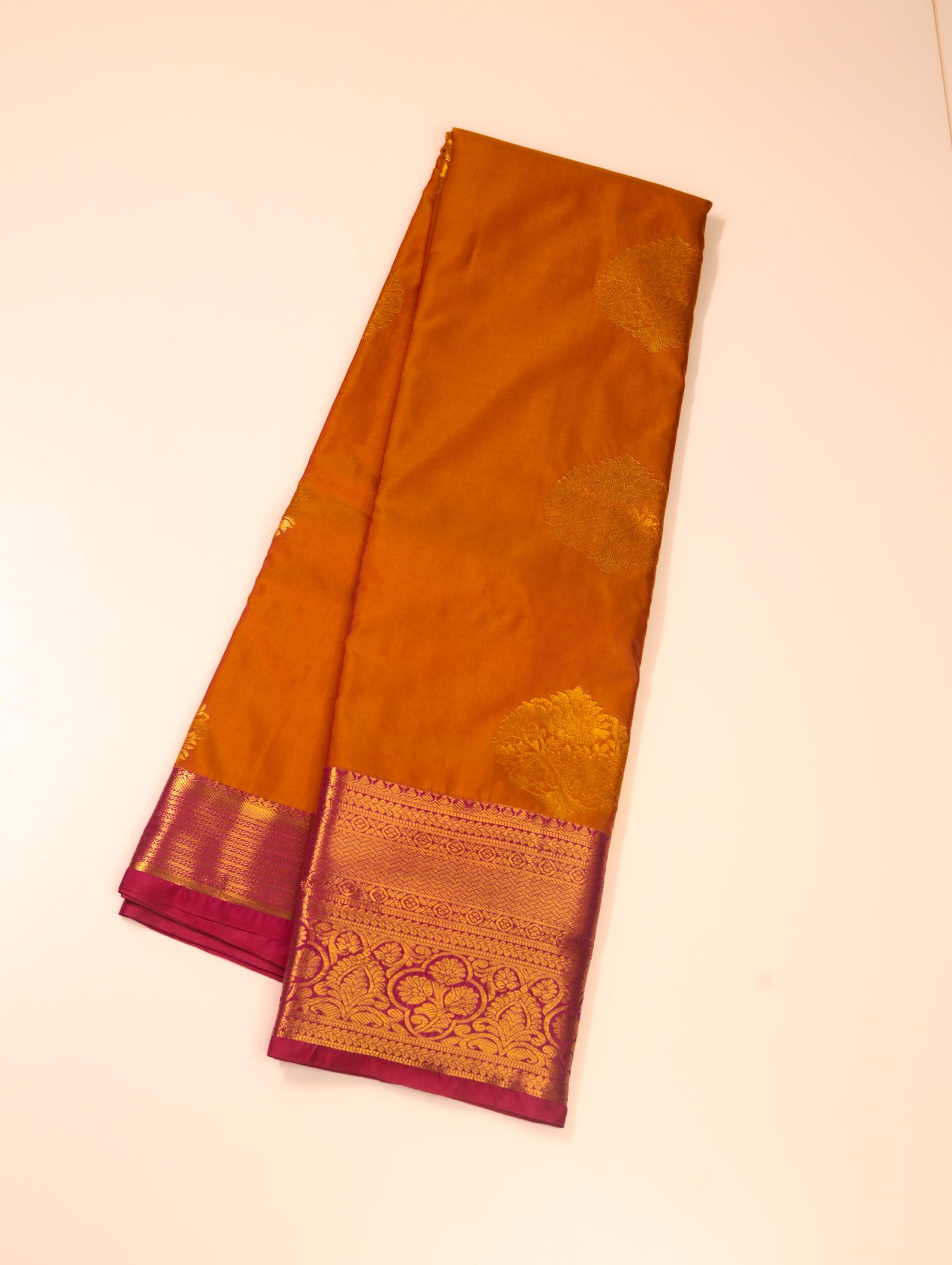 Mustard Gold Semi Soft Silk Saree - Image 3