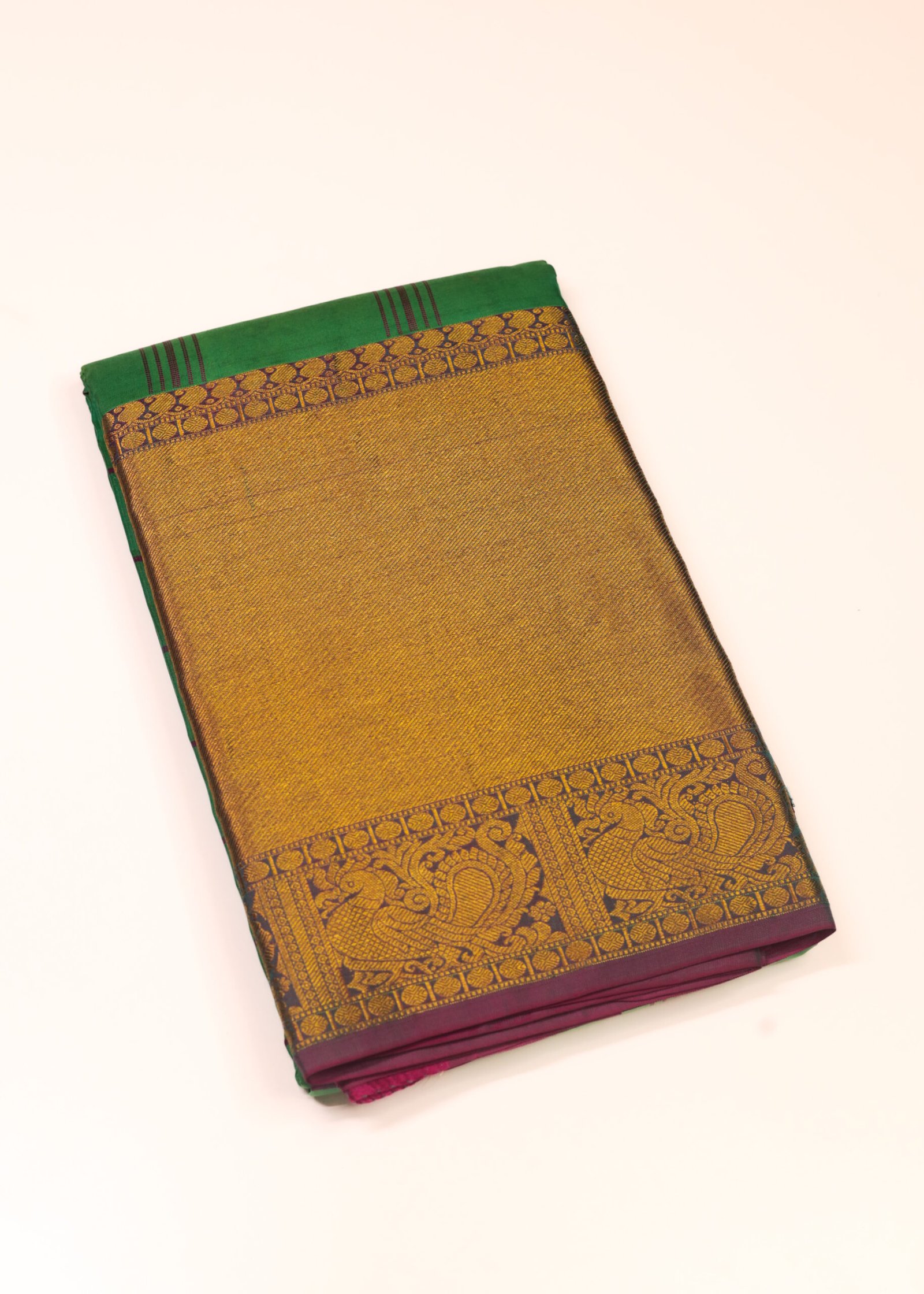 Peacock Green Pure Kanchipuram Saree