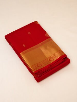 Bright Red Pure Kanchipuram Silk Saree