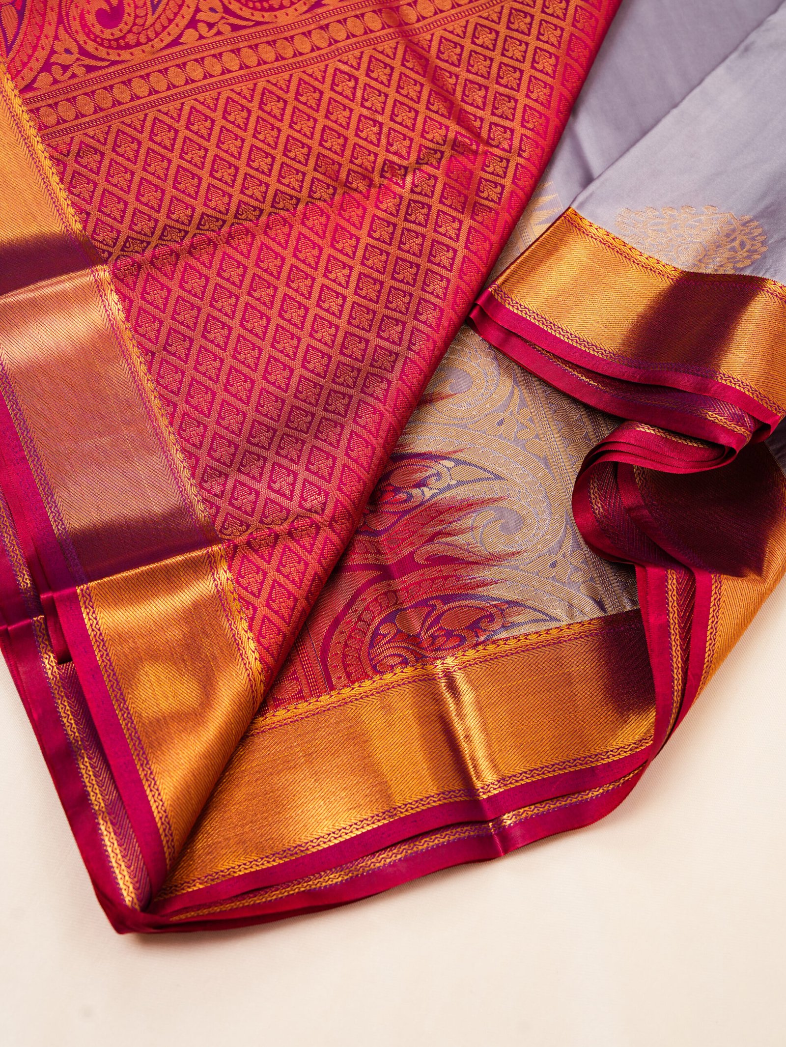 Lavender Semi Silk Saree - Image 3