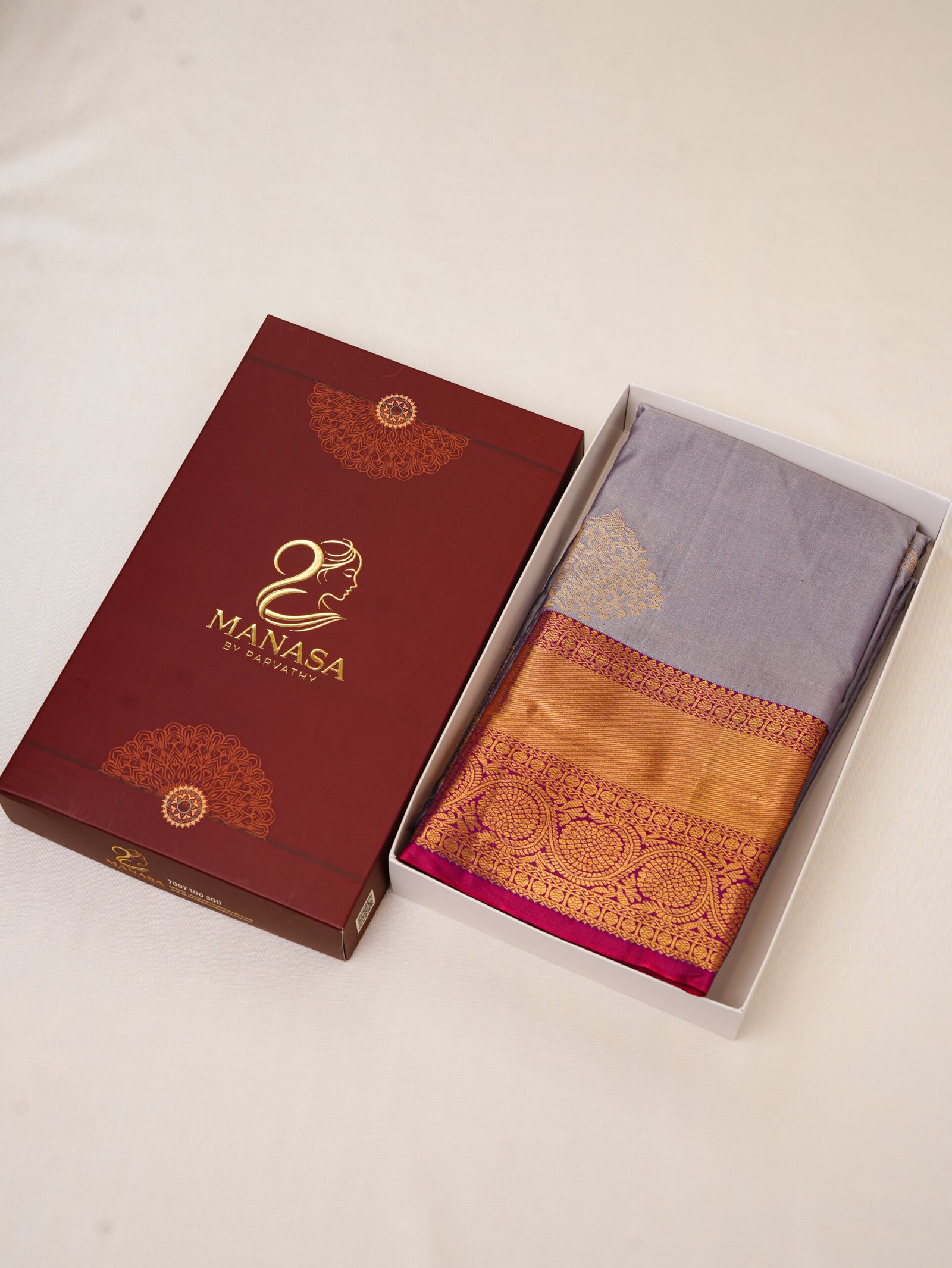 Lavender Semi Silk Saree