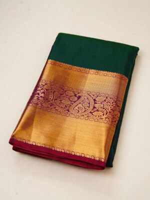 Emerald Green Semi Silk Saree