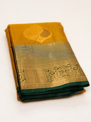 Mustard Yellow Semi Silk Saree