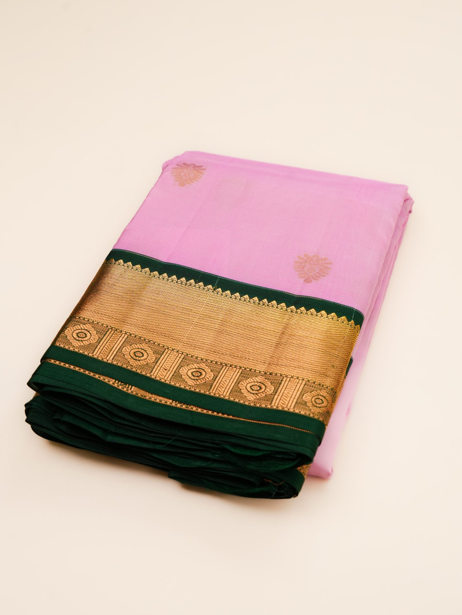 Soft Baby Pink Pure Kanchipuram Saree