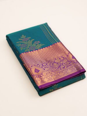 Teal Blue Semi Silk Saree
