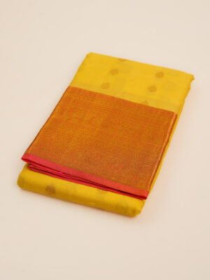 Bright Yellow Pure Kanchipuram Silk Saree