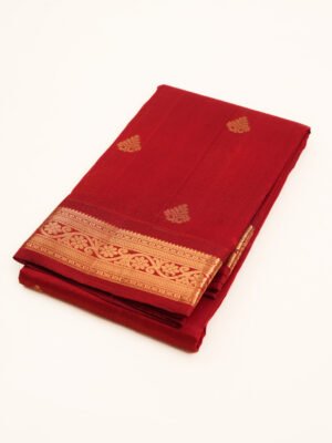 Ruby Red Pure Kanchipuram Silk Saree