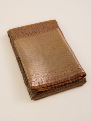 Copper Brown Semi Tissue Brocade Saree