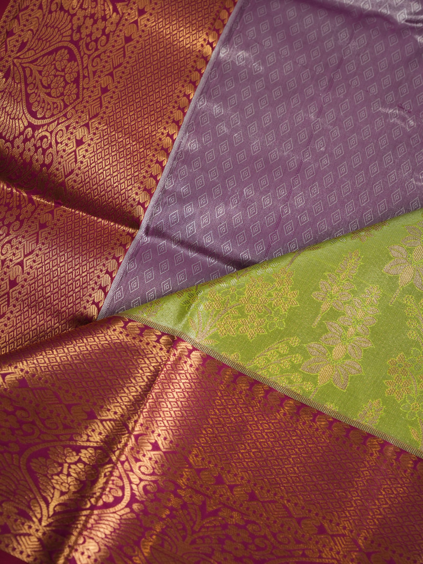 Light Green Tissue Brocade Saree - Image 3