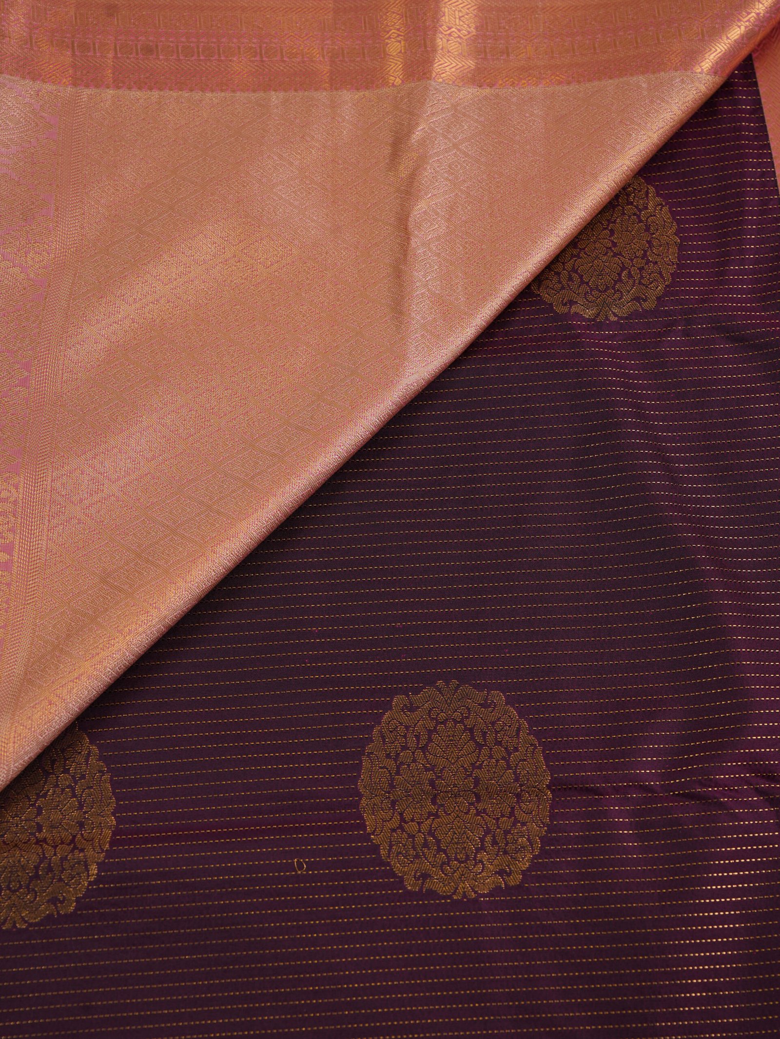 Chocolate Brown Semi Silk Saree - Image 3