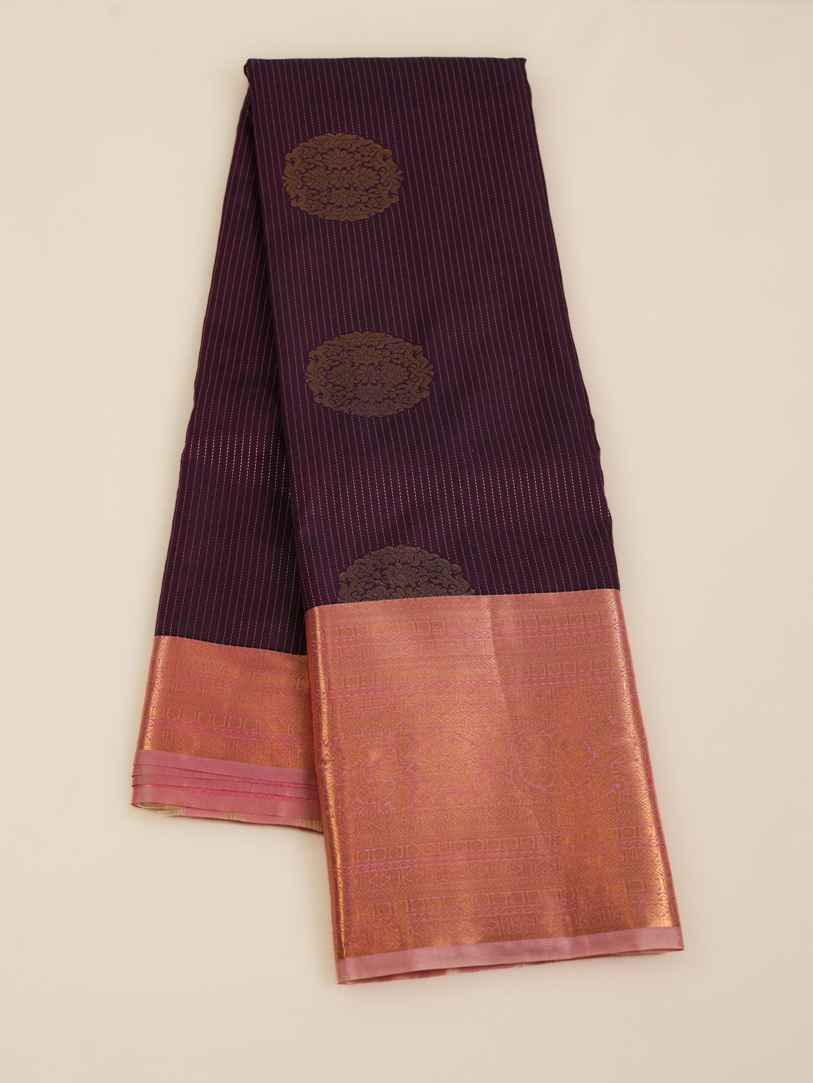 Chocolate Brown Semi Silk Saree - Image 2