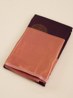 Chocolate Brown Semi Silk Saree