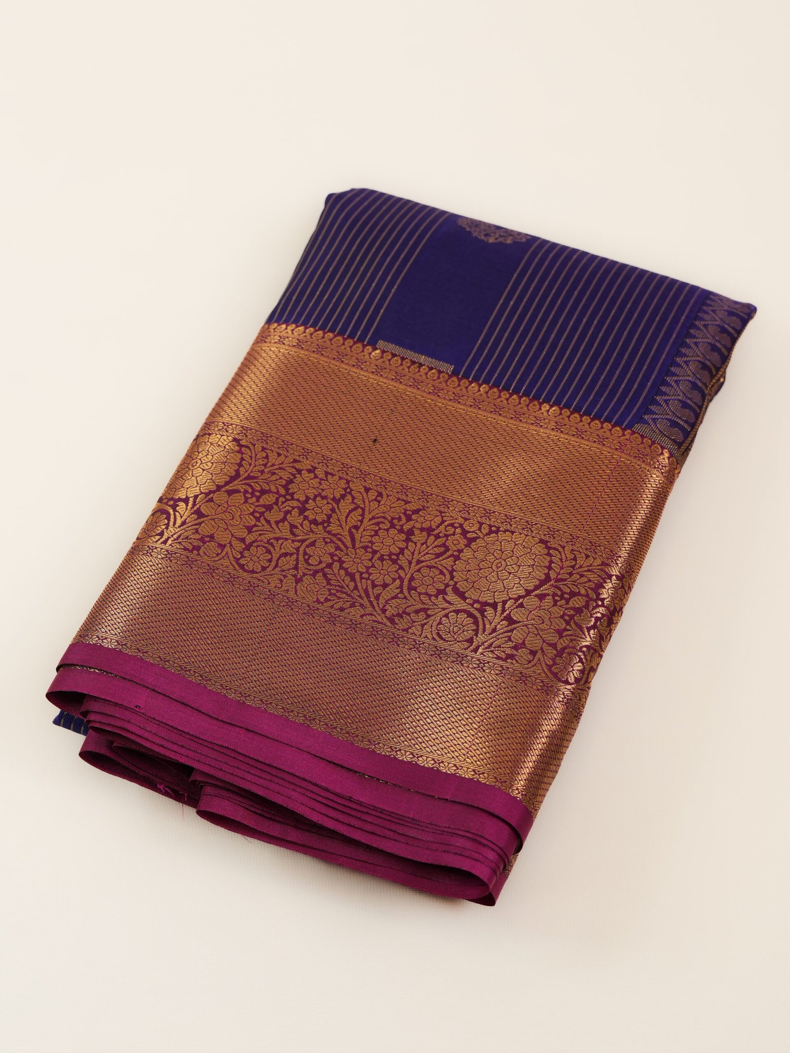 Royal Blue Semi Silk Line Saree