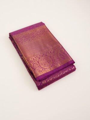 Magenta Purple Semi Silk Brocade Saree