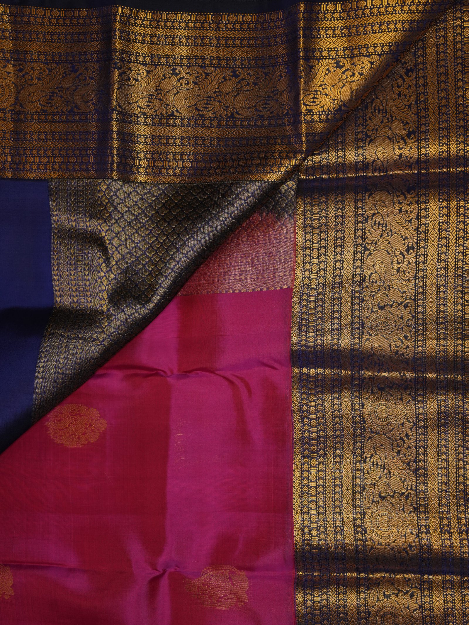 Deep Pink Pure Kanchipuram Saree - Image 3