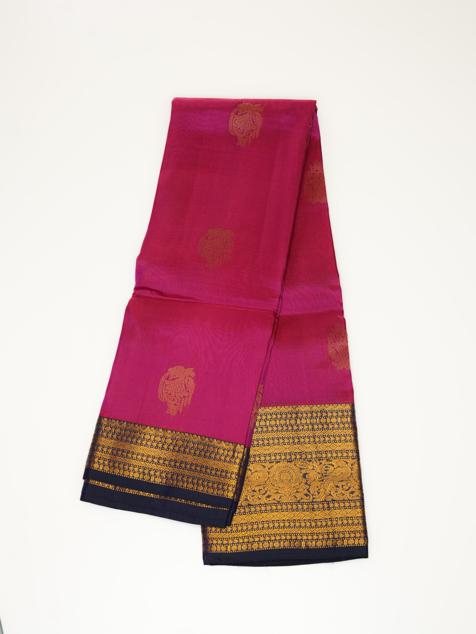 Deep Pink Pure Kanchipuram Saree - Image 2